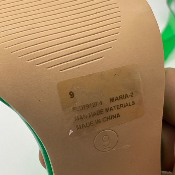 CAPE ROBBIN Maria-2 green transparent peep toe clear block heel sandals - Picture 11 of 12